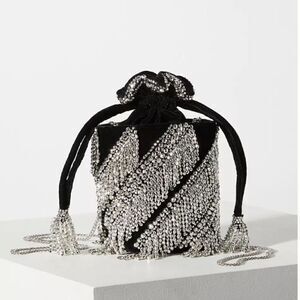New Anthropologie Disco Fringe Bucket Bag